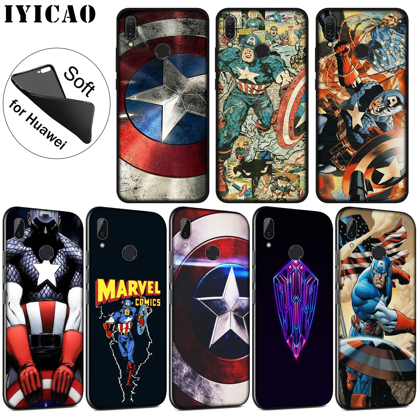 Мягкий силиконовый чехол IYICAO для Huawei P30 P20 Pro P10 P9 P8 Lite Mini 2017 2016 2015 P smart Z 2019 |