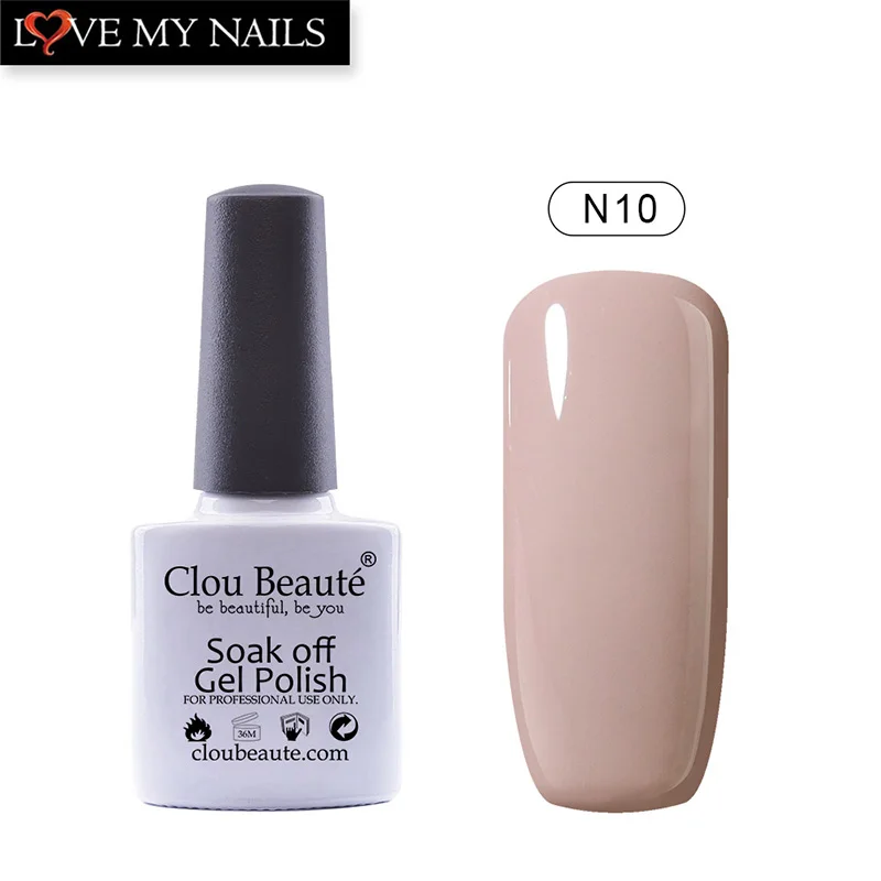 Clou Beaute, 10 мл, замачиваемый Гель-лак для ногтей, горячая Распродажа, телесные цвета, зеленый, розовый, красный лак для ногтей, Гель-лак для ногтей, долговечный дизайн ногтей