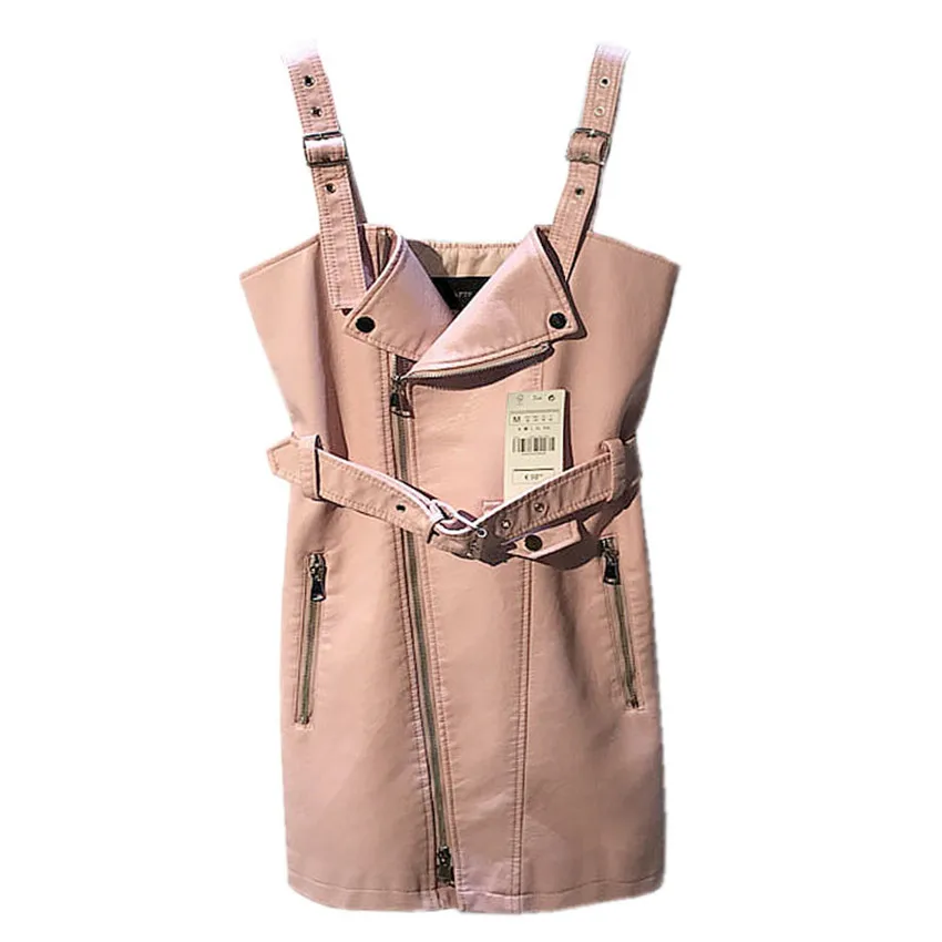 Новинка Осенний Модный женский комбинезон из искусственной кожи женское платье