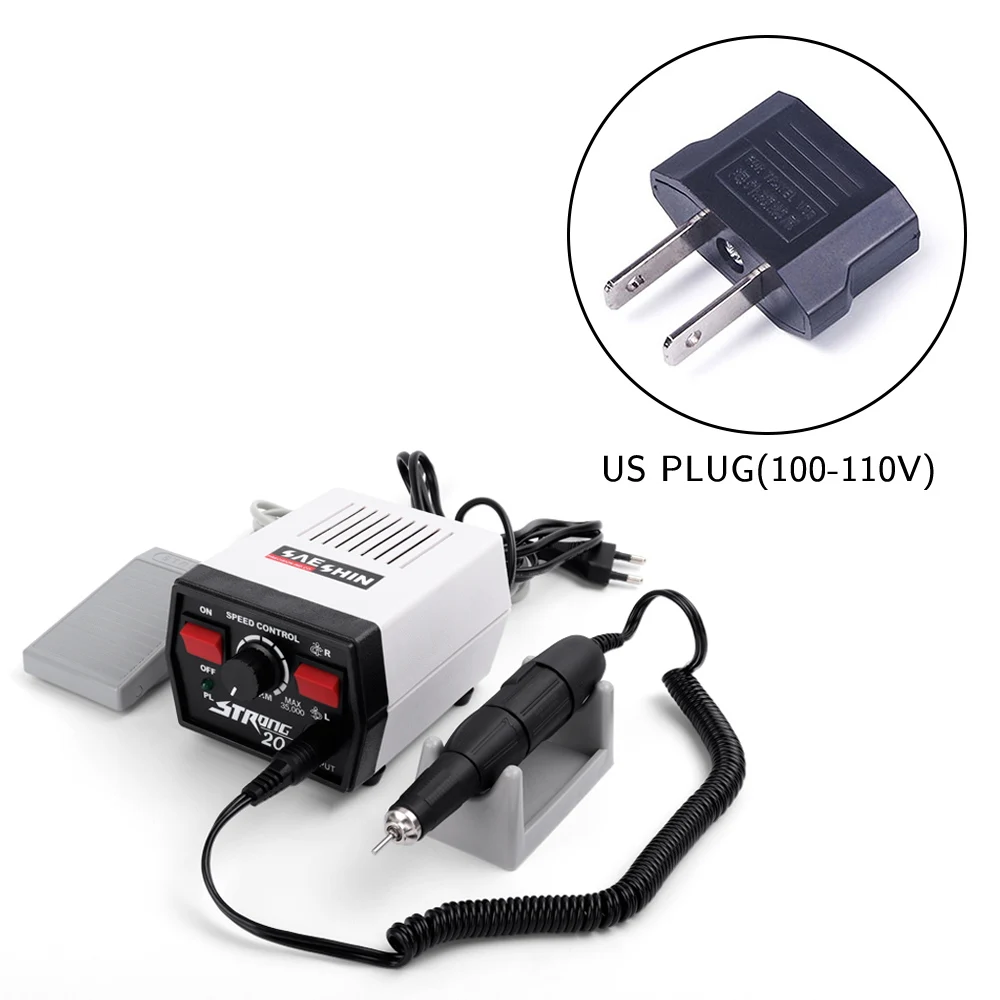 US Plug Новинка, 30 Вт, 35000 об/мин, белая профессиональная электрическая дрель для ногтей, аксессуары для ногтей, дрель для ногтей, машинка для маникюра, дрель для ногтей, Наборы инструментов для ногтей - Цвет: US Plug