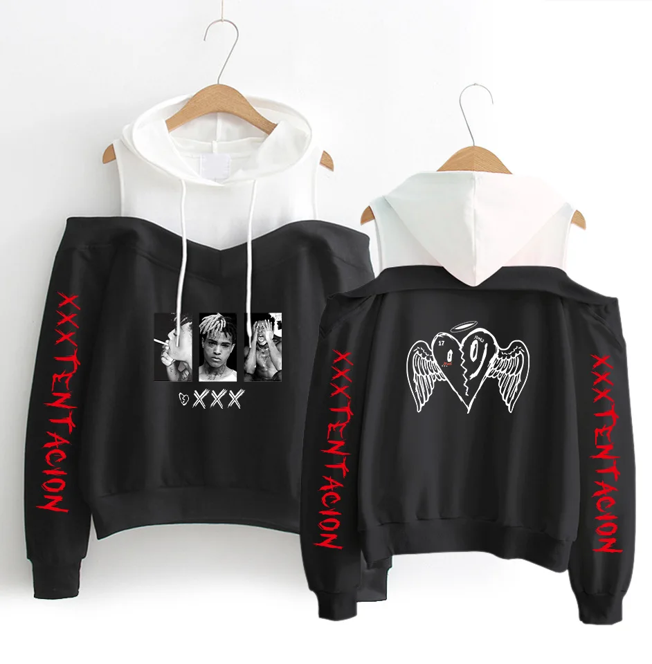 S XL bip XXXTentacion элегантная толстовка с принтом дешево открытыми плечами длинным