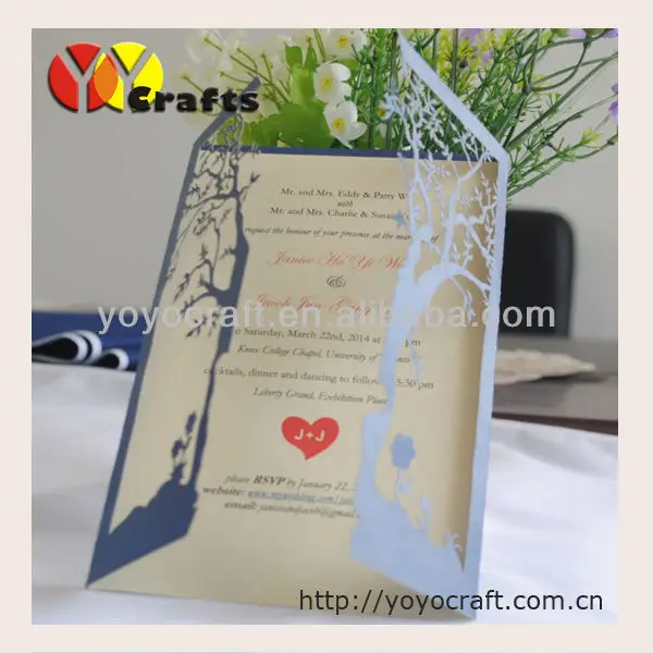 Лазерная резка дерева дизайн Пригласительные карты бесплатный логотип размер и