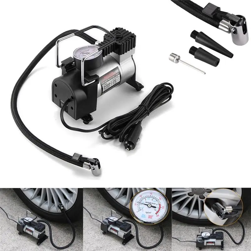 Onever 12 V 150PSI насос для автошин портативный воздушный компрессор насос с сигаретой для автомобилей велосипеды мотоциклов