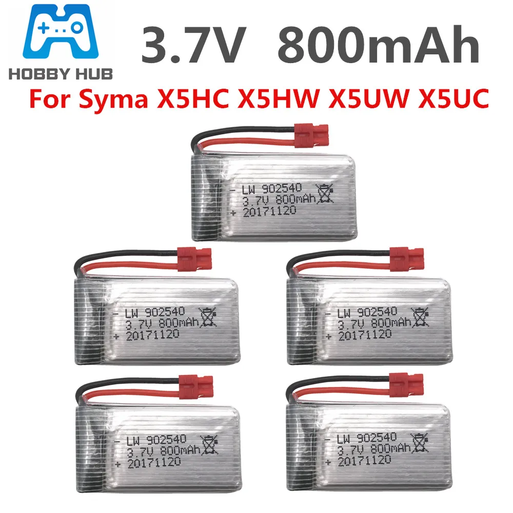 Литий полимерный аккумулятор 1S для Syma X5HC X5HW X5UW X5UC 3 7 в 5 шт./компл. 800 запасные части
