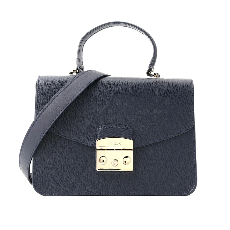 Navy Blue115009909 Кожаная сумка с верхней ручкой FURLA METROPOLIS BLE8 - Цвет: Navy Blue115009909