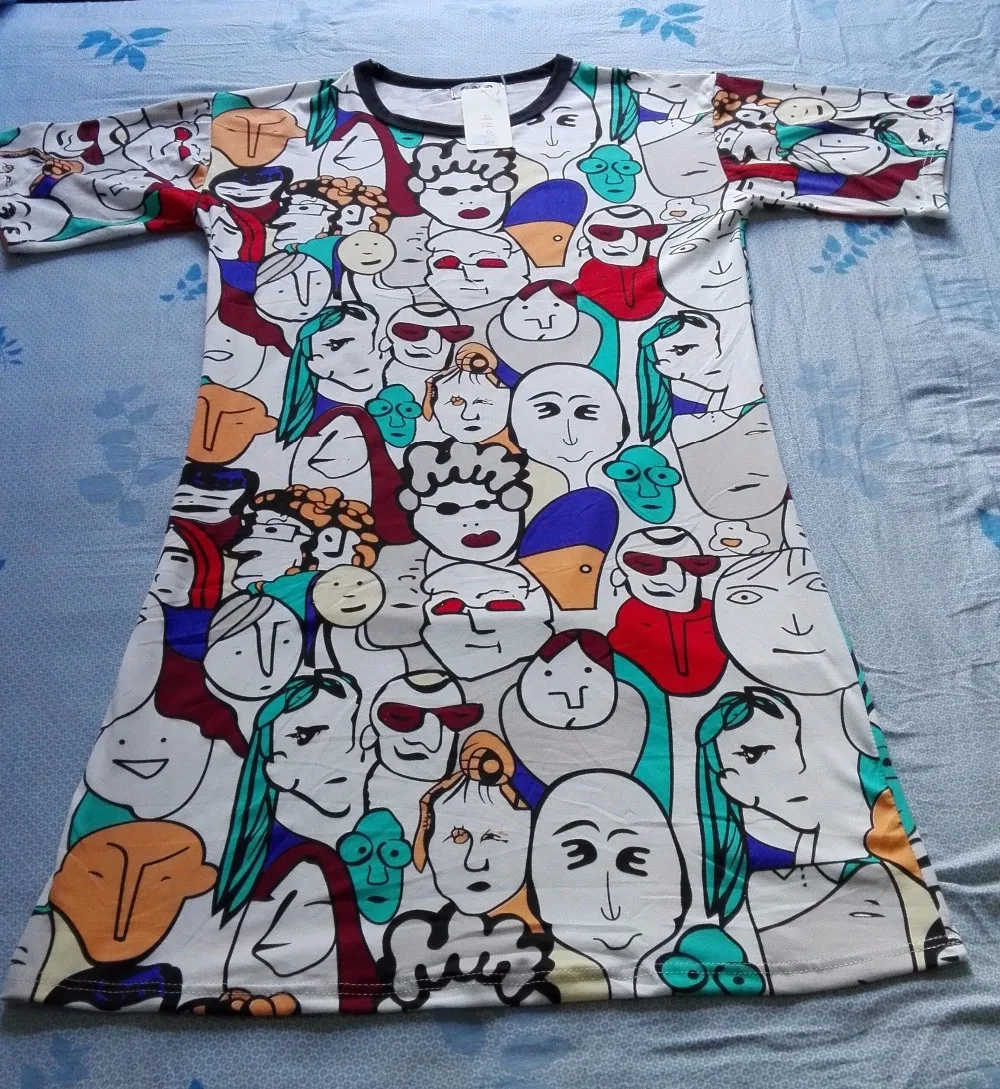 Новое хлопковое летнее платье 2020 vestidos с принтом персонажа свободная футболка для
