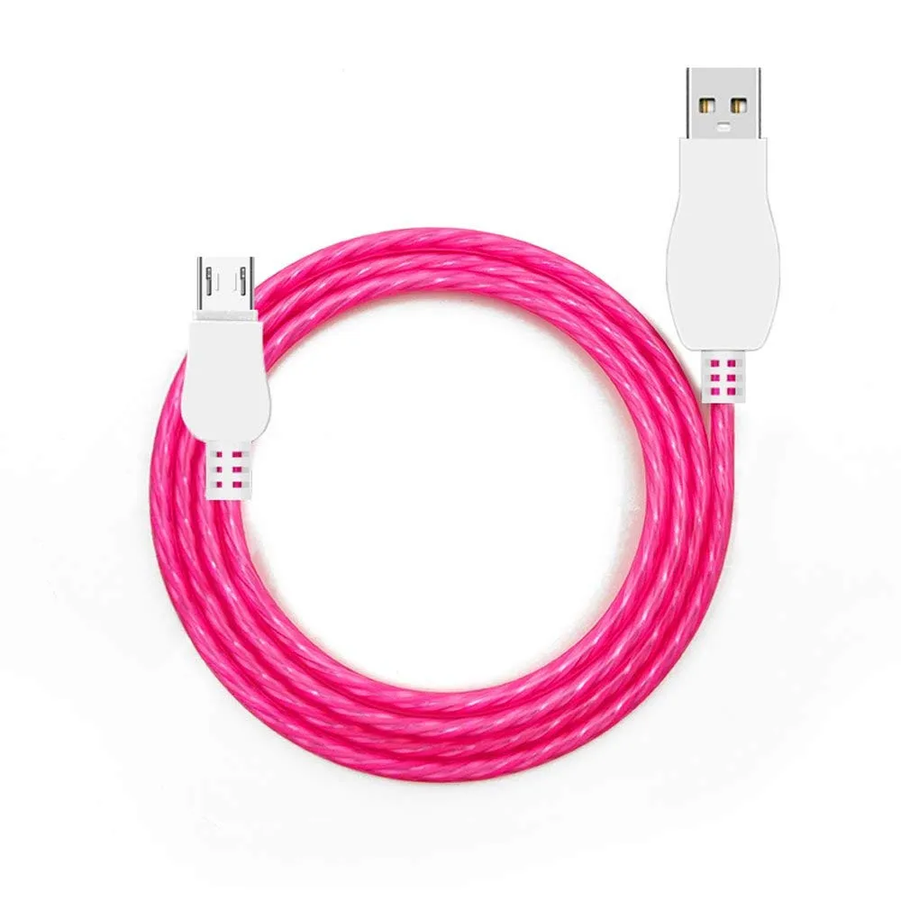 red Кабель Micro USB, светодиодный, светящийся, зарядка через USB, зарядное устройство для iPhone 7, samsung Galaxy Note 8, 9, Android, кабель для зарядки мобильных телефонов - Цвет: red