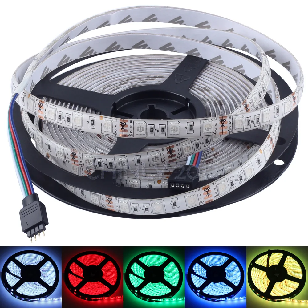 Гибкая светодиодная лента 12 В RGB/белый/теплый белый свет SMD 5050 5 м 300 светодиодов