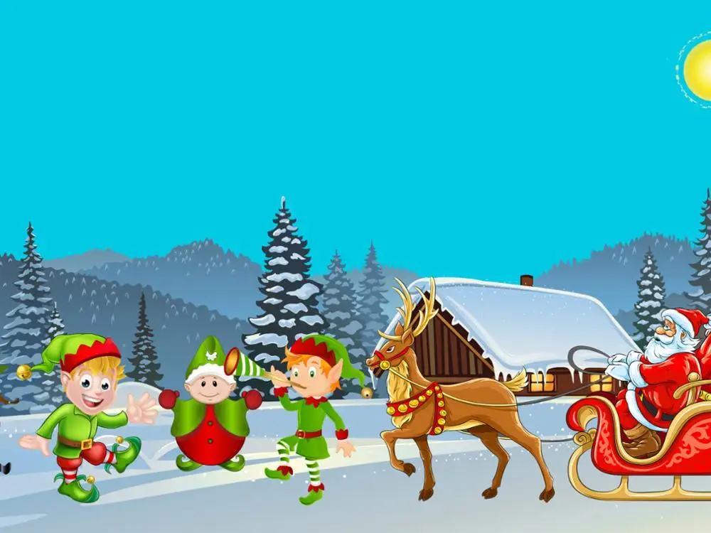 Картина с бриллиантами Kerstman met elfjes 2|Алмазная мозаика и вышивка| |