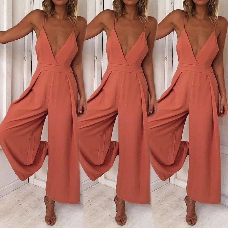 Комбинезон женский без рукавов Клубная одежда облегающий вечерний костюм модные