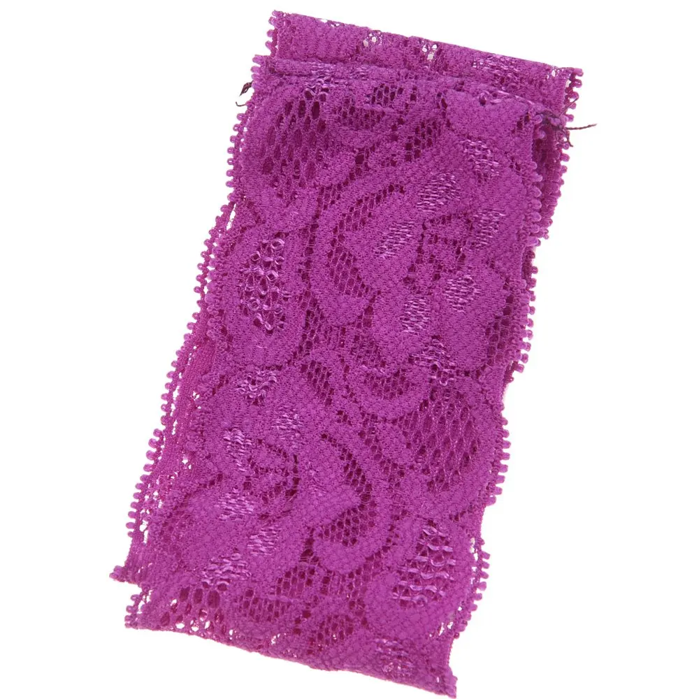 Purple 10 шт. Изысканная повязка на голову, модный аксессуар для волос, Детская Кружевная повязка на голову, эластичные повязки, резинки для волос, повязка на голову с цветком - Цвет: Purple