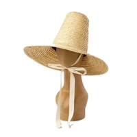 01907 hh7359 handmade straw model show high top lady sun cap women leisure beach holiday hat
