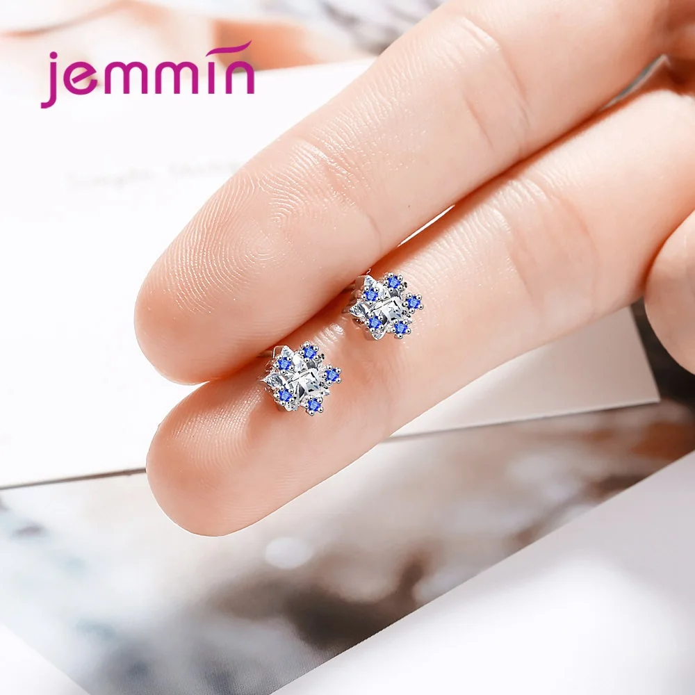 Горячая Распродажа 100% новый бренд белый кубический цирконий звезда серьги