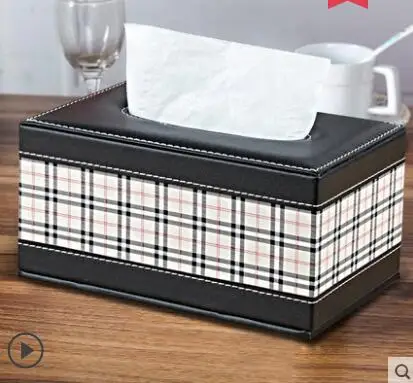 small UK plaid Роскошные коробка салфеток держатель авто домашнего использования бумажный Чехол держатель из искусственной кожи автомобиля ткани декоративная коробочка - Цвет: small UK plaid