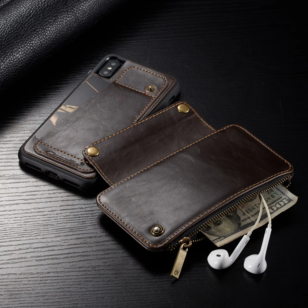 Чехол-Кошелек на молнии с отделением для карт чехол Apple iPhone XS X 10 CaseMe Роскошная