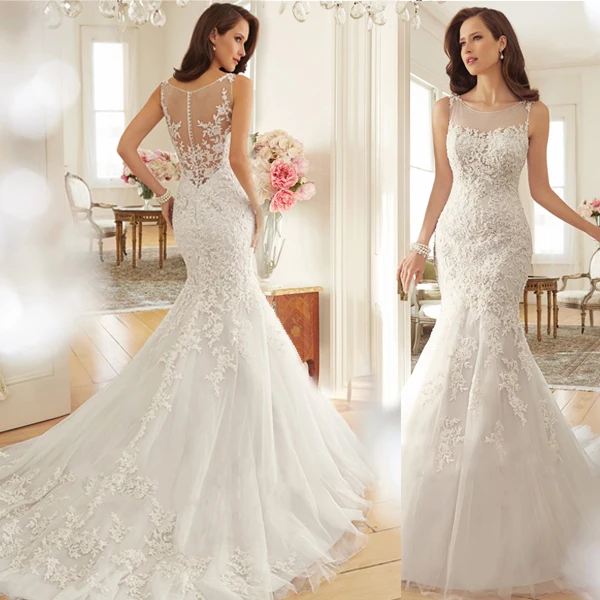 Мода 2016 года Винтаж детское платье силуэта русалка свадебное Поезд Vestidos