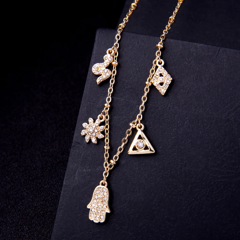 Шикарное модное ожерелье в Корейском стиле с разноцветными кристаллами подарки