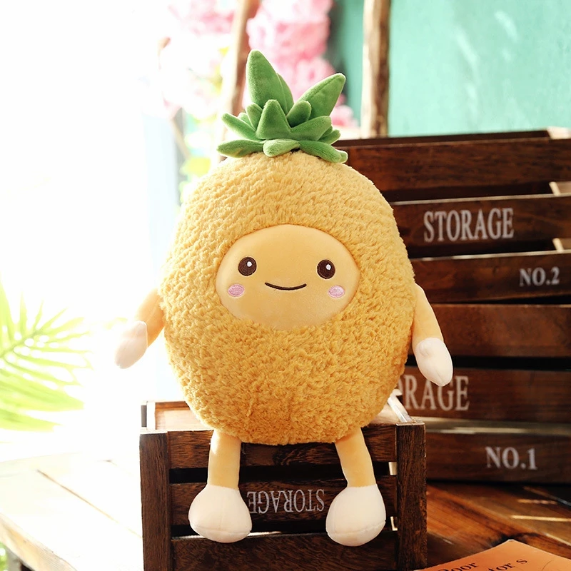 Pineapple Мягкие Плюшевые Растения сосна яблоко Kawaii мягкие детские игрушки милые игрушки для детей Плюшевые игрушки Peluche арбуз подарок для девочки - Цвет: Pineapple