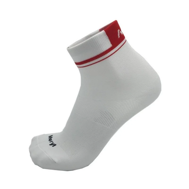 White-Red Летние короткие спортивные носки, впитывающие пот дышащие мужские носки для велоспорта, женские велосипедные носки, уличные носки для бега - Цвет: White-Red
