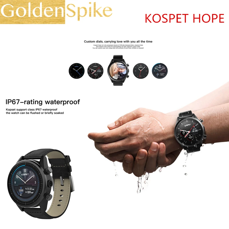 2019 4g Смарт часы KOSPET HOPE Android 7 1 3 ГБ 32 с gps 8 Мп камерой 39 дюймов AMOLED экран 620 мАч