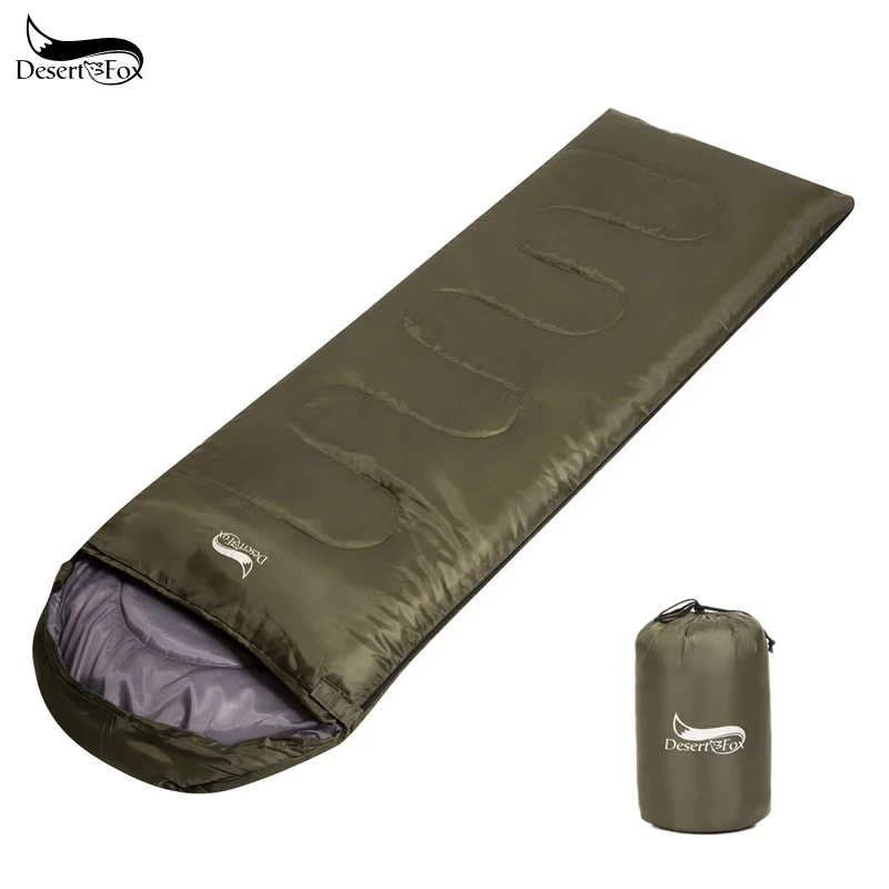 Dark green Легкий спальный мешок для пустыни и лисы, 220x75 см, портативный, 1 кг, для походов на открытом воздухе, кемпинга, компрессионная посылка, водонепроницаемый спальный мешок - Цвет: Dark green