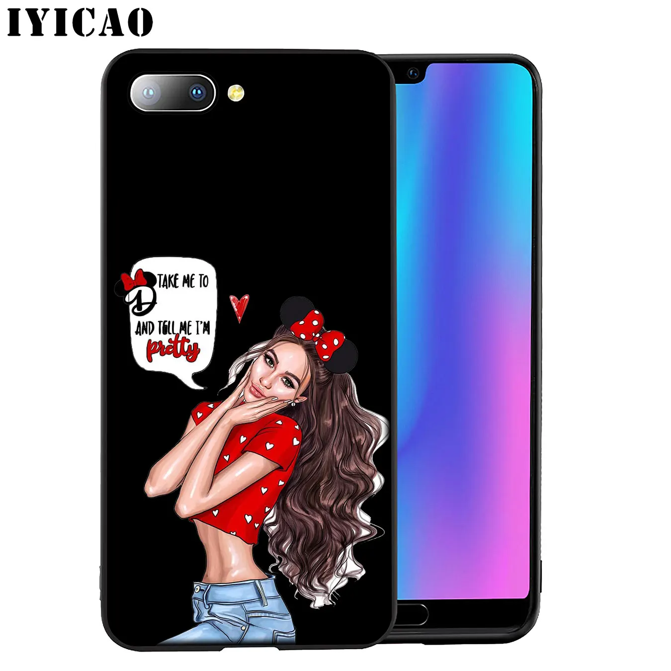 Black Brown Hair Baby Mom Girl Queen Soft Phone Case for Huawei Mate 30 20 10 Pro Nova 5I 5T 5 4 4E 3i 3 2i Lite Smart |