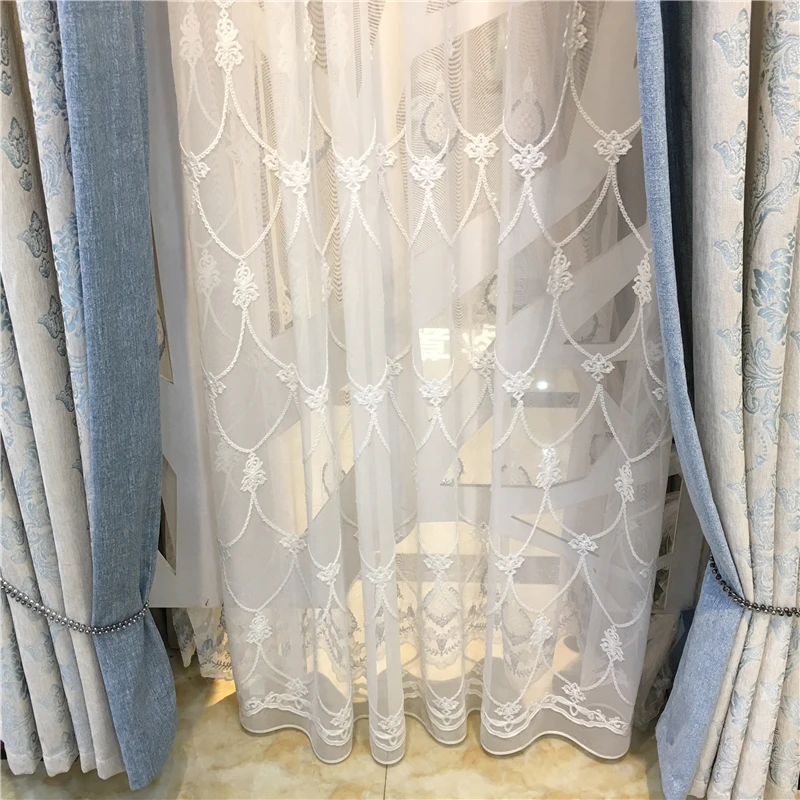 Роскошные жаккардовые затемняющие шторы в европейском стиле для гостиной окна