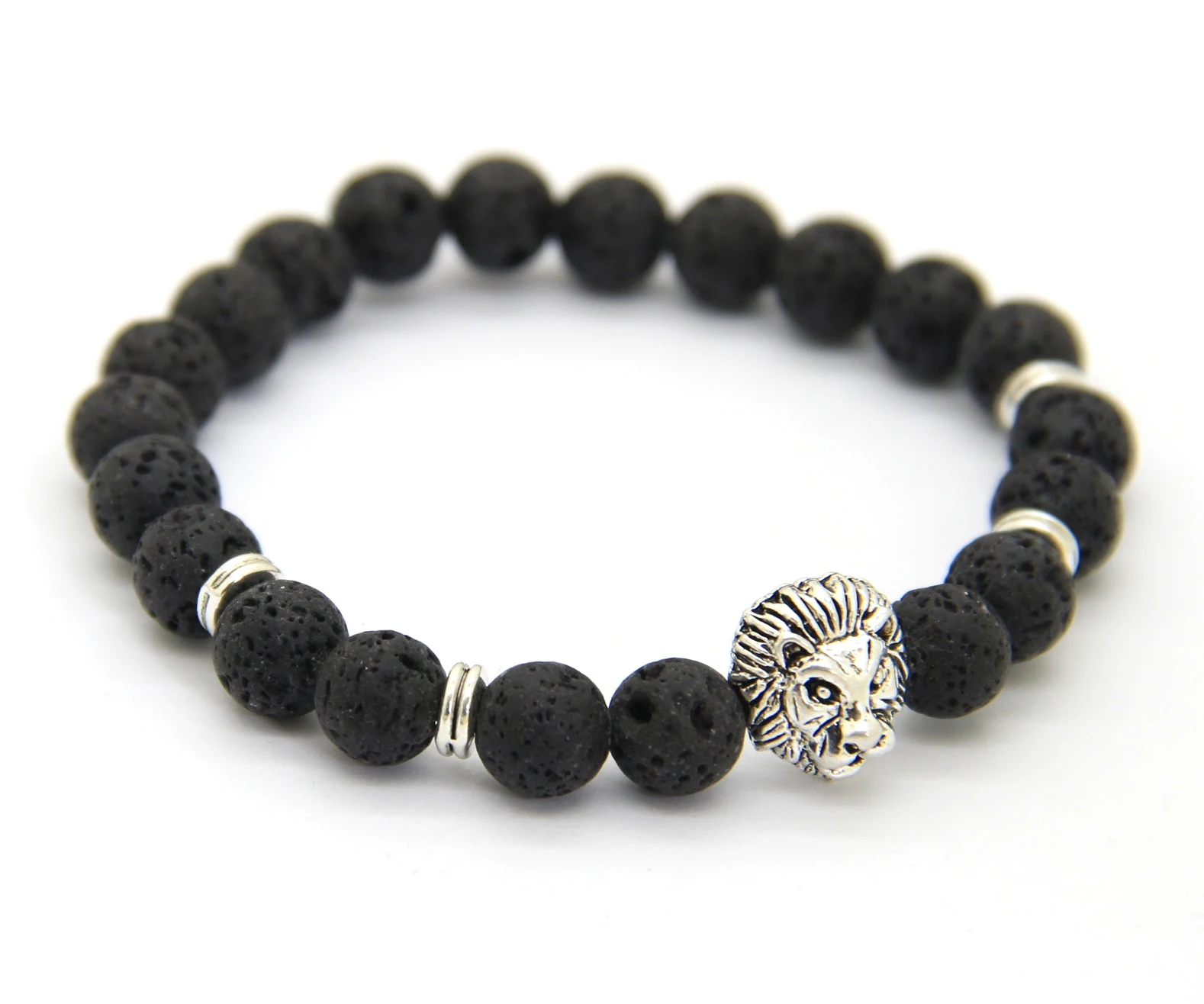 Ailatu горячая распродажа мужские ювелирные изделия 8 мм Лава камень Античный цвет