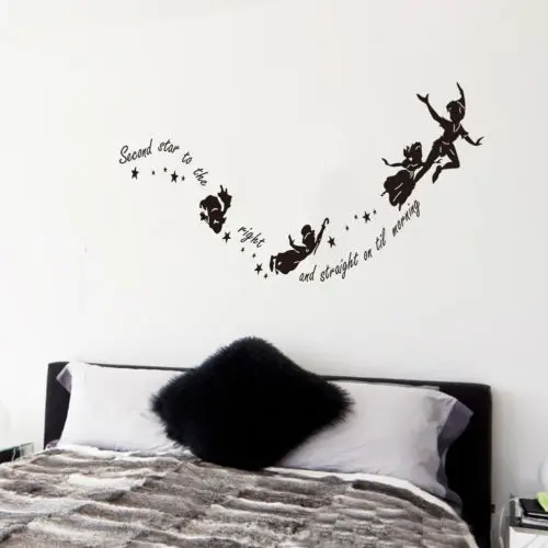 Виниловая наклейка Питер Пэн вторая звезда справа|cartoon wall stickers|nursery vinylswall sticker |