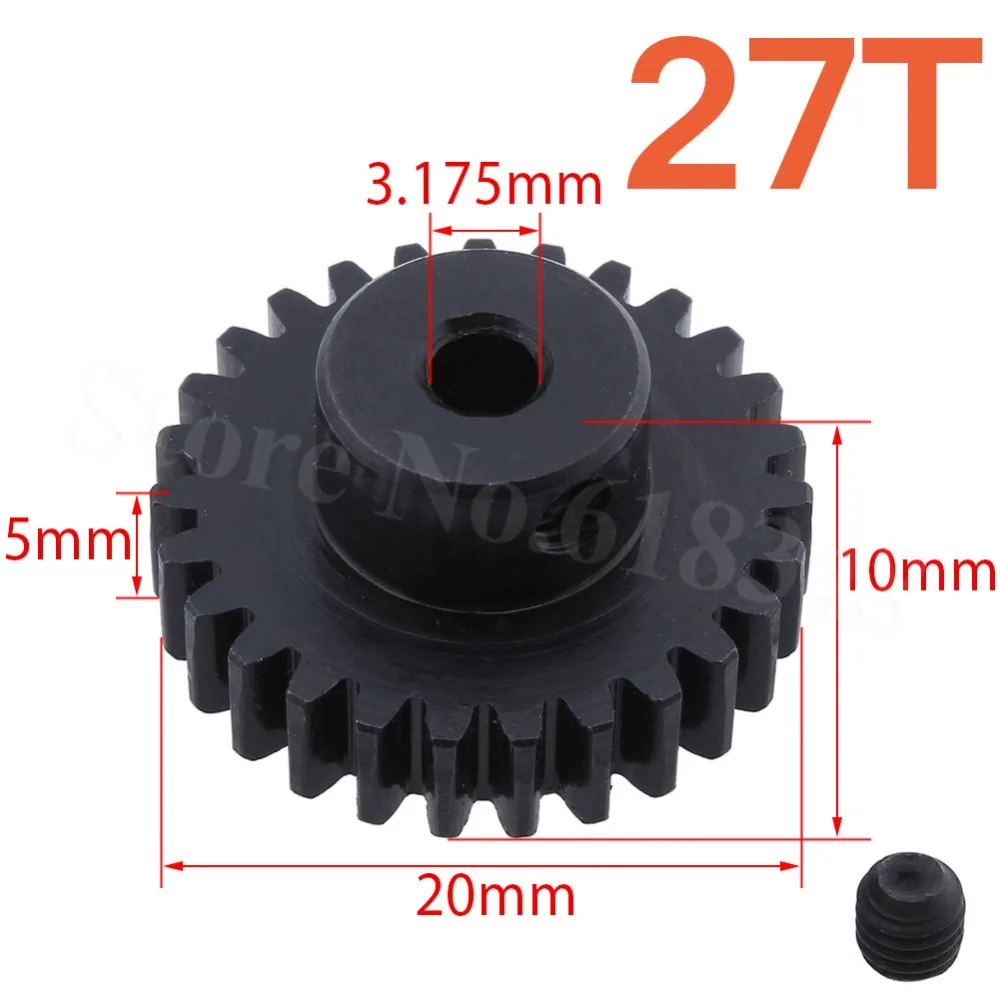 

10pcs Metal 27T Teeth Motor Pinion Gear 3.175mm For 1/18 WLtoys A959-B A969-B A979-B K929-B RC Car Replacement of A959-B-15