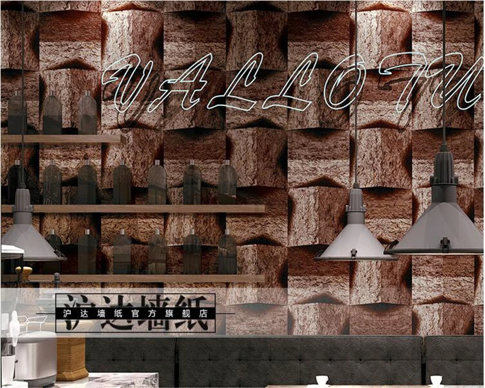 

beibehang Imitation marble wallpaper 3d stone pattern retro nostalgic personality bar industrial wind background wallpaper