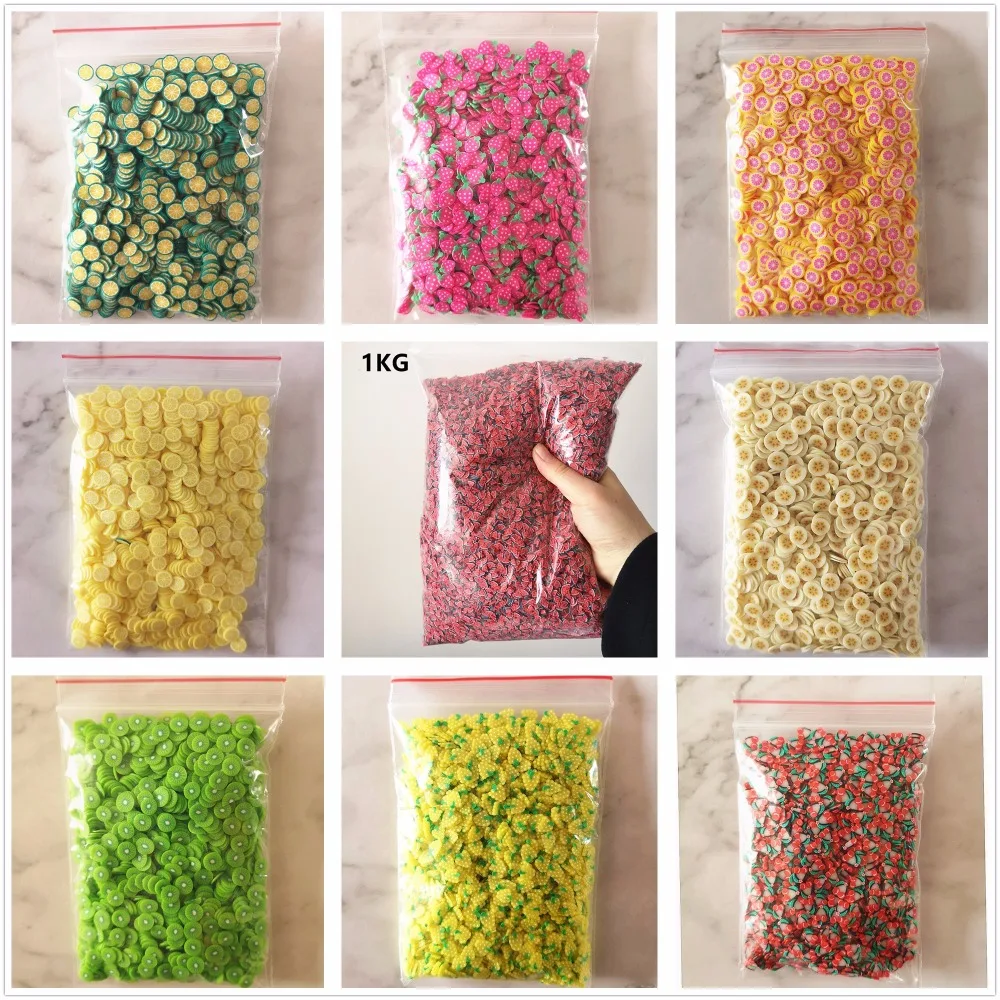 1 кг слайм глина DIY аксессуары игрушки мини фрукты ломтики пушистый прозрачный
