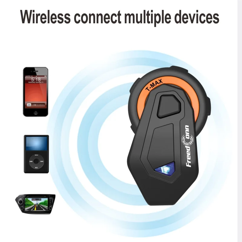 Freedom T-max мотоциклетная система внутренней связи для шлема Bluetooth гарнитура 1000 м наушники, fm-радио+ мягкий наушник