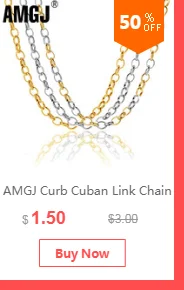 AMGJ 4 Style Stainless Steel Gold Color Round Ball Pendant Necklace Link Chain Necklace Fashion Jewelry for Women or Men