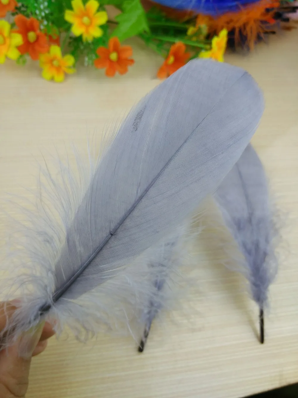 Новинка! Оптовая продажа серые качественные натуральные гусиные перья 20 шт. 5 7