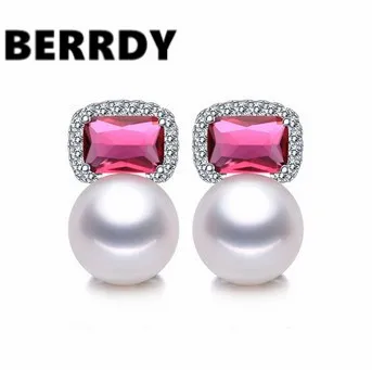 4 цвета серьги из натурального пресноводного жемчуга Серьги-гвоздики модные в