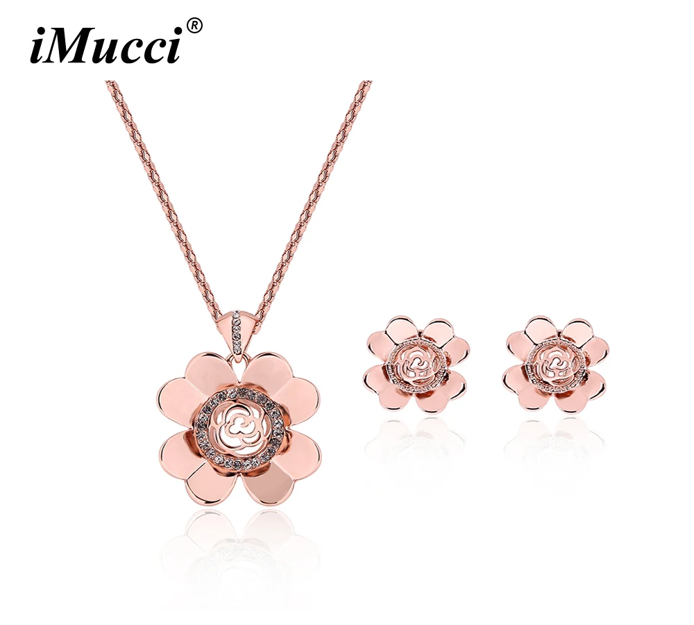 IMucci/модные изысканные ювелирные изделия Хрустальная роза золотой уникальный