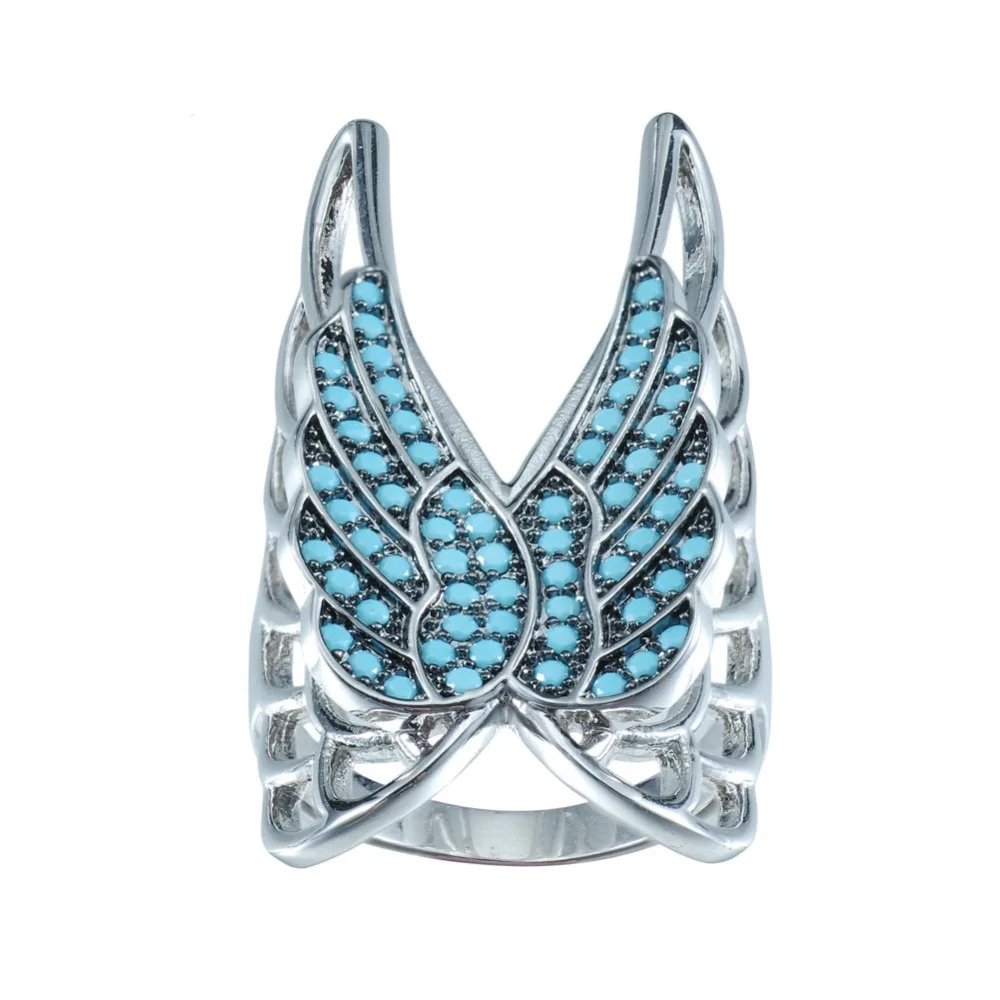 Женские Модные ювелирные изделия с крыльями ангела перьями кубическим цирконием