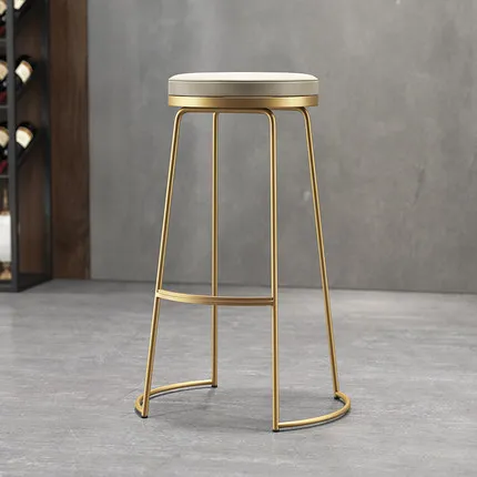 Gold Height 75cm Высокое качество 45 см/65 см/75 см скандинавский барный стул креативный кофейный стул золотой высокий стул простой обеденной стул из кованого железа - Цвет: Gold Height 75cm