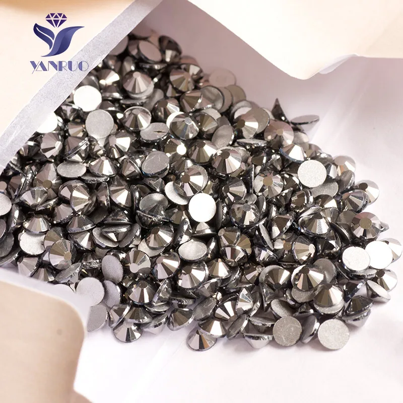 YANRUO 2058NoHF SS16 1440 шт. гематит без горячей фиксации на хрустальных камнях Стразы