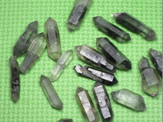 32 натуральный черный призрак кристалл кости двойной конец образцов|crystal angle|crystal