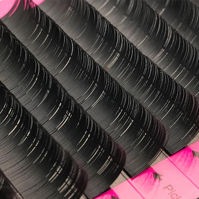 Все размеры Easy Fans 3D наращивание шелковых ресниц индивидуальные накладные норковые ресницы B/C/D завитые накладные ресницы, русский объем
