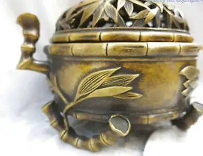 6 &quotКитайская латунь тонкая работа folia bambosae бамбуковая кадильница для благовоний