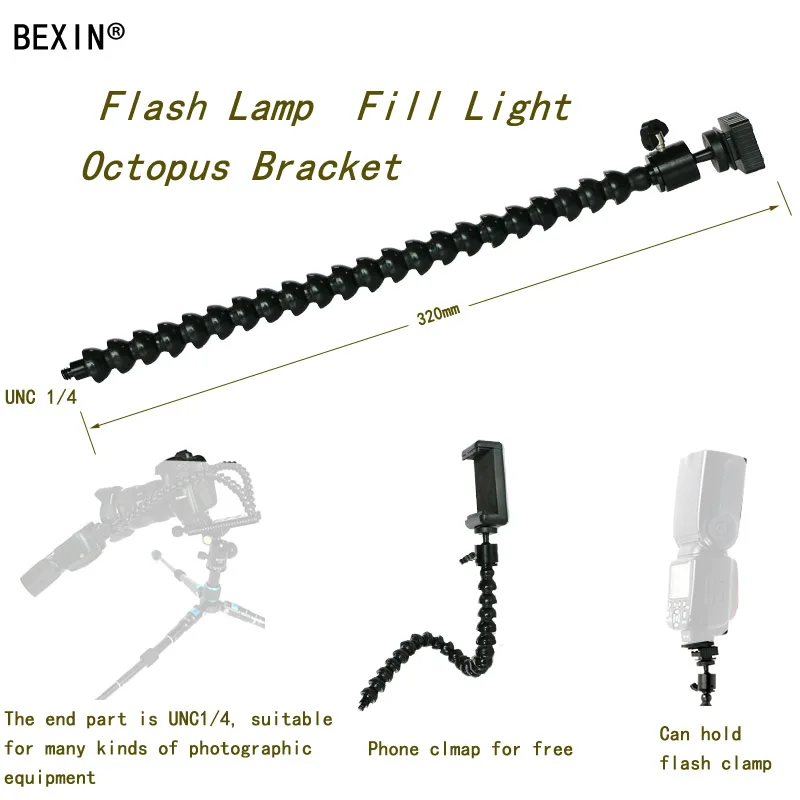 New Flexible Flash Гибкий Кронштейн Гибкий Светильник-подставка для вспышки dslr камера кронштейн для вспышки адаптер крепление Горячий башмак держатель для вспышки светодиодный фонарик - Цвет: New Flexible Flash