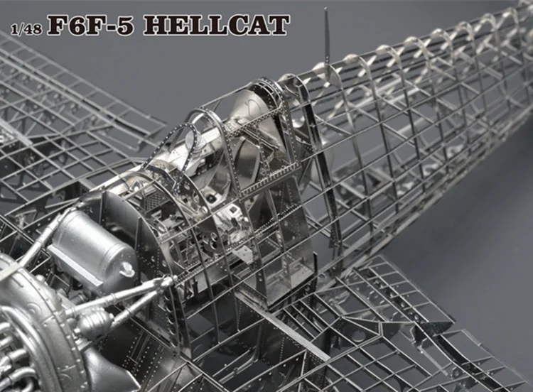 1:48 ГРУММАН F6F Hellcat Складное крыло весело 3d из металла DIY Миниатюрная модель Наборы головоломки Игрушечные лошадки дети мальчик с хобби здания