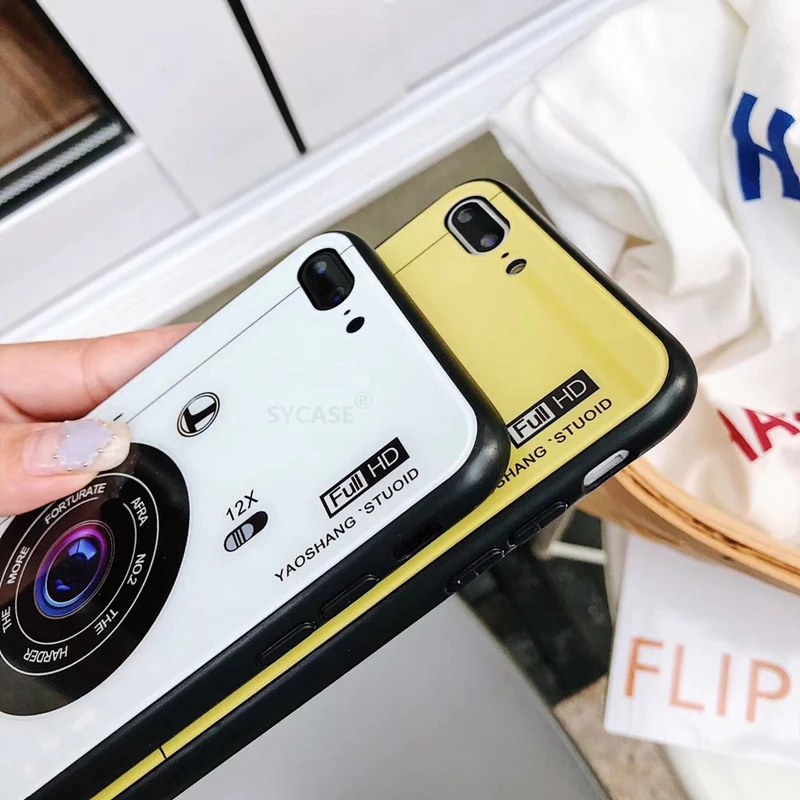 SYCASE персональная камера Стекло чехол для iPhone x 7 8 плюс 6 6s все включено мужчины и