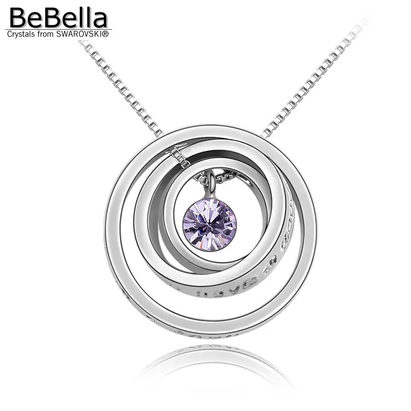 BeBella, 8 цветов, концентрические круги, подвеска, ожерелье, кристаллы от Сваровски, элементы для женщин,, модное ювелирное изделие, подарок - Окраска металла: Violet