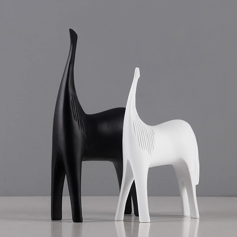 Ретро лошадь резиновая художественные украшения нордический домашний декор