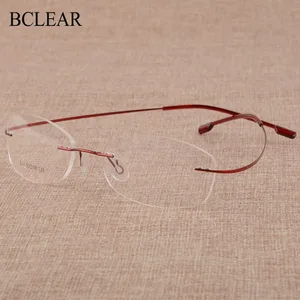 Оправа для очков BCLEAR без оправы из титанового сплава Женская, Гибкая оптическая оправа для очков по рецепту, безрамные очки