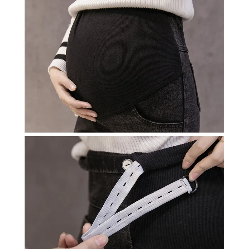 

Pregnancy Pants Belly Jeans Maternity Clothes For Pregnant Women Elastic Waist Leggings Stretch Abdominal Trousers Maternidade